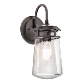 Elstead Lyndon Single Light Medium Outdoor Wall Lantern in Architectural Bronze Finish