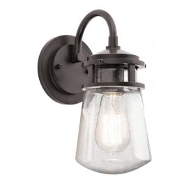 Elstead Lyndon Single Light Outdoor Small Wall Lantern in Architectural Bronze Finish