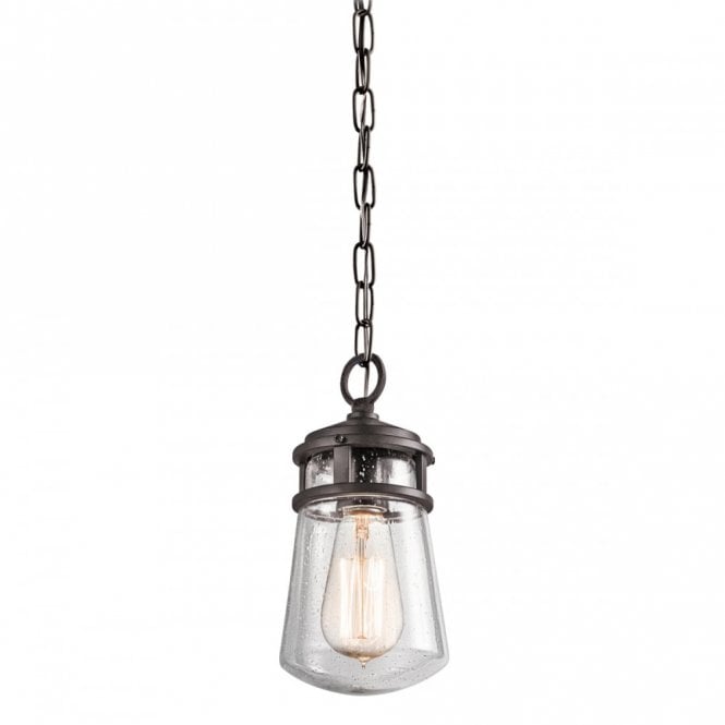 Elstead Lighting Elstead Lyndon Single Light Small Ceiling Pendant in Architectural Bronze Finish (Outdoor)