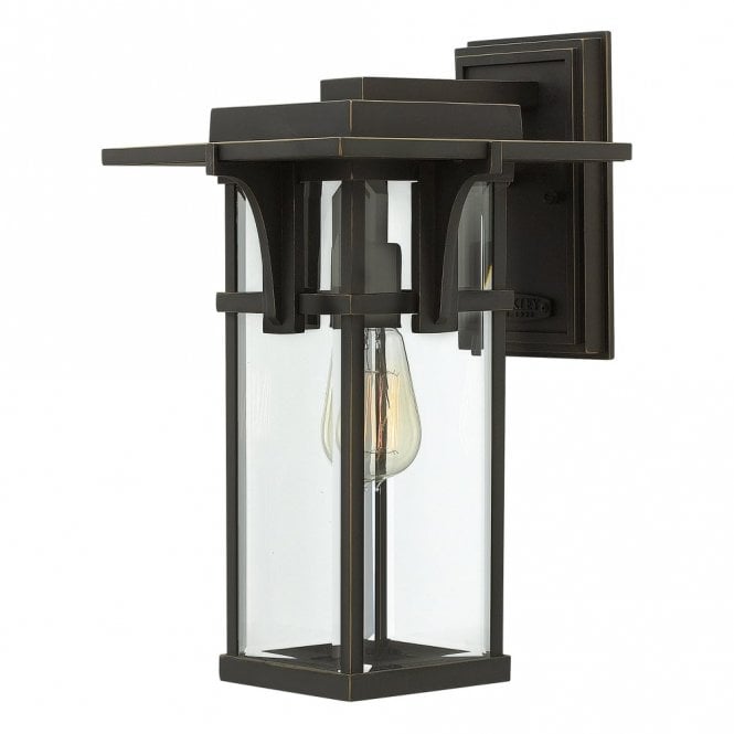 Elstead Lighting Elstead Manhattan Outdoor Single Light Medium Wall Lantern in Oil Rubbed Bronze Finish
