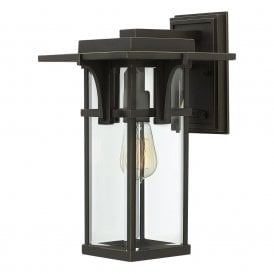 Elstead Manhattan Outdoor Single Light Medium Wall Lantern in Oil Rubbed Bronze Finish