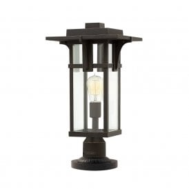 Elstead Manhattan Single Light Pedestal Fitting in Oil Rubbed Bronze Finish (Outdoor)