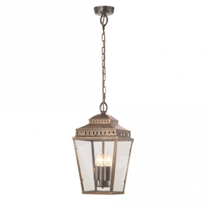 Elstead Lighting Elstead Mansion House 3 Light Solid Brass Outdoor Pendant with Antique Finish
