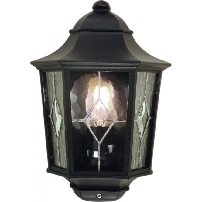Elstead Lighting Elstead Norfolk Single Light Flush Wall Lantern in Black Finish