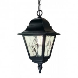 Elstead Norfolk Single Light Outdoor Pendant in Black Finish