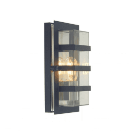 Elstead Norlys Boden Single Light Outdoor Wall Fitting in Black Finish with Clear Polycarbonate Diffuser