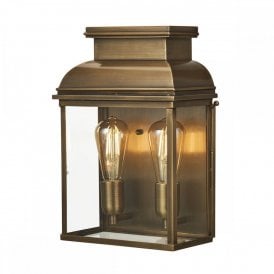 Elstead Old Bailey 2 Light Solid Brass Outdoor Wall Fitting in Antique Brass Finish