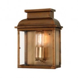 Elstead Old Bailey Single Light Solid Brass Outdoor Wall Fitting in Antique Brass Finish