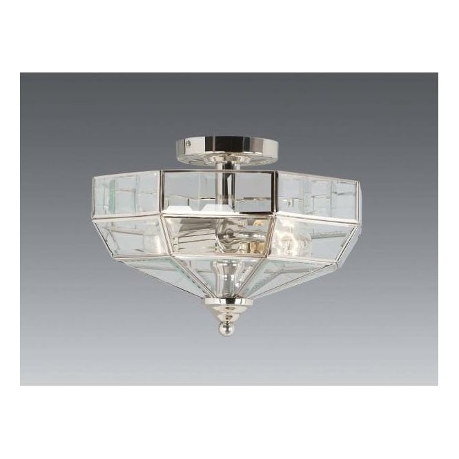 Elstead Lighting Elstead Old Park 2 Light Semi-flush Fitting with Polished Nickel Finish