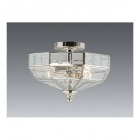 Elstead Old Park 2 Light Semi-flush Fitting with Polished Nickel Finish
