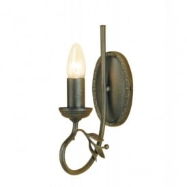 Elstead Olivia Single Light Wall Fitting in a Black Gold Finish