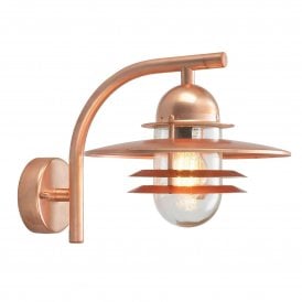 Elstead Oslo Outdoor Single Light Wall Fitting In Copper Finish