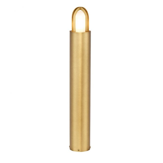 Elstead Lighting Elstead Paignton Single Light Large Bollard in Antique Brass Finish with Frosted Glass Diffuser