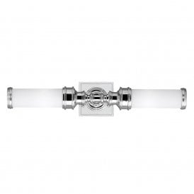Elstead Payne 2 Light Bathroom Wall Fitting in Polished Chrome Finish and Glass Diffusers