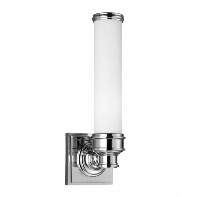 Elstead Lighting Elstead Payne Single Light Bathroom Wall Fitting in Polished Chrome Finish and Glass Diffuser