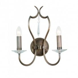 Elstead Pimlico 2 Light Wall Fitting in Dark Bronze Finish