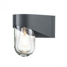 Elstead Porto Single Light Outdoor Wall Fitting In Grey Finish