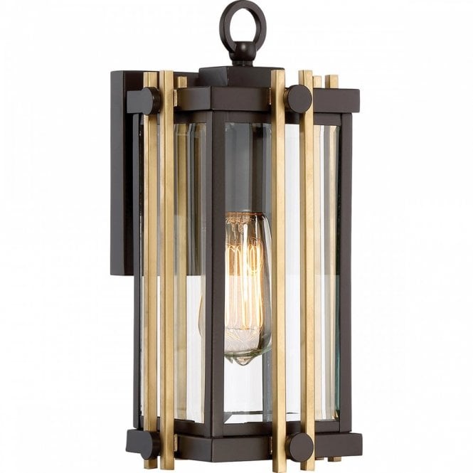 Elstead Lighting Elstead Quoizel Goldenrod Outdoor Single Light Small Wall Fitting in Western Bronze Finish with Bevelled Clear Glass
