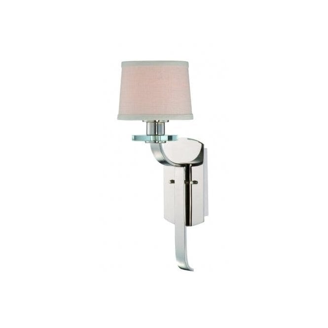 Elstead Lighting Elstead Quoizel Sutton Place Single Light Wall Sconce in Imperial Silver with Fabric Shade