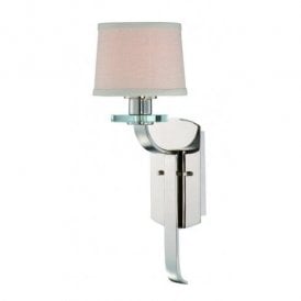 Elstead Quoizel Sutton Place Single Light Wall Sconce in Imperial Silver with Fabric Shade