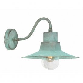 Elstead Sheldon Single Light Solid Brass Outdoor Wall Fitting in Verdigris Finish