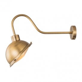 Elstead Single Light Outdoor Wall Fitting In Antique Brass Finish