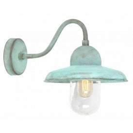 Elstead Somerton Single Light Solid Brass Outdoor Wall Fitting in a Verdigris Finish