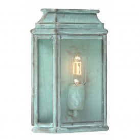 Elstead St Martins Single Light Solid Brass Outdoor Lantern in Verdigris
