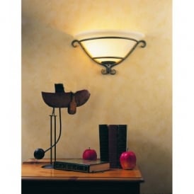 Elstead Torchiere Single Light Wall Uplighter in Black