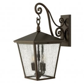 Elstead Trellis 4 Light Large Wall Lantern in Regency Bronze Finish and Clear Seedy Panels (Outdoor)