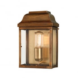 Elstead Victoria Single Light Solid Brass Outdoor Wall Lantern in Antique Brass