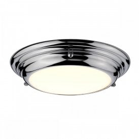 Elstead Welland 12w LED Small Flush Ceiling Or Wall Fitting in Polished Chrome Finish