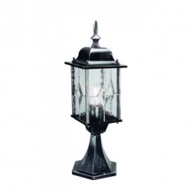 Elstead Wexford Pedestal Lantern in Black Silver Finish