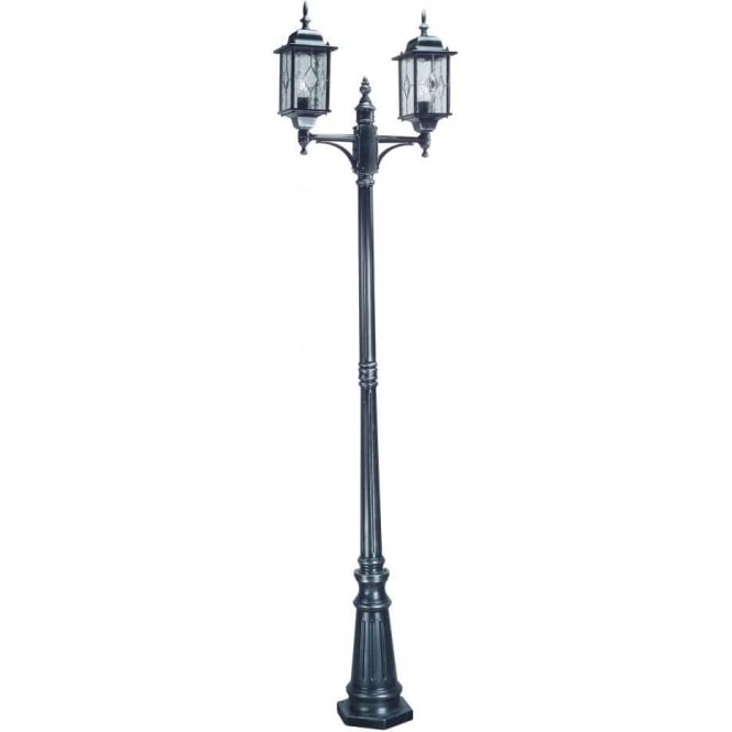Elstead Lighting Elstead Wexford Twin Lamp-Post in Black Silver Finish
