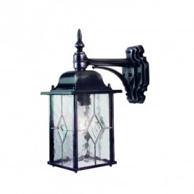Elstead Wexford Wall Lantern in Black Silver Finish