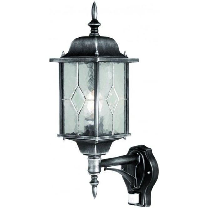 Elstead Lighting Elstead Wexford Wall Light with PIR in a Black Silver Finish