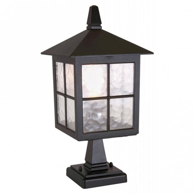 Elstead Lighting Elstead Winchester Single Light Outdoor Pedestal Lantern in a Black Finish