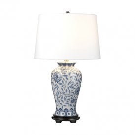 Elstead Ying Single Light Table Lamp In Blue And White Finish