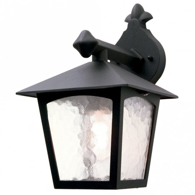 Elstead Lighting Elstead York Single Light Outdoor Hanging Wall Lantern in a Black Finish