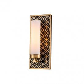 Elstead Ziggy Single Light Bathroom Glass Wall Fitting In Gold Finish