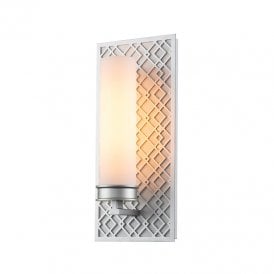 Elstead Ziggy Single Light Bathroom Glass Wall Fitting In Silver Finish