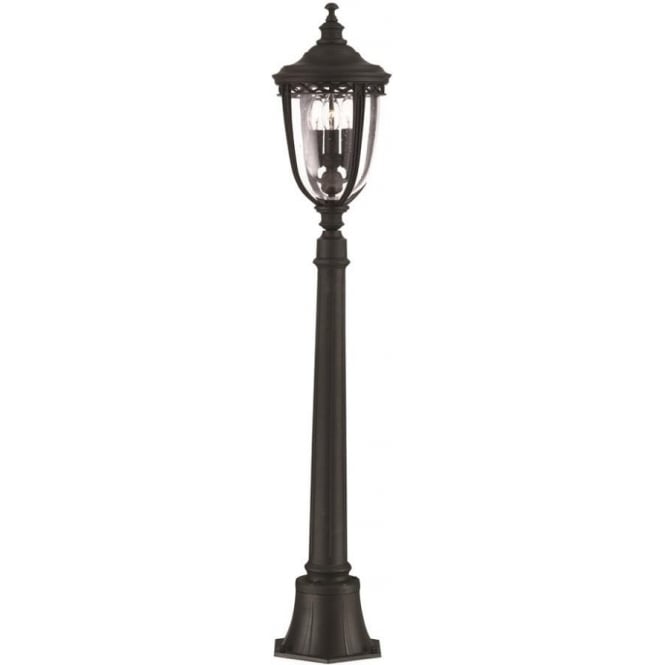 Elstead Lighting FE-EB4-M BLK Feiss English Bridle 3 Light Outdoor Garden Bollard in Black Finish