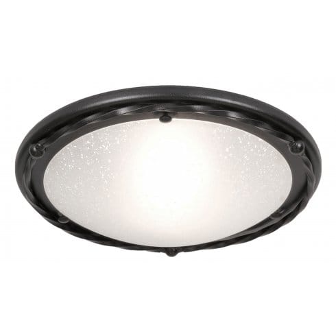 Elstead Lighting PB-F-B BLK Pembroke Single Light Flush Ceiling Fitting ...