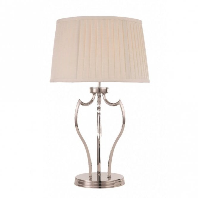 Elstead Lighting PM-TL PN Pimlico Single Light Table Lamp in Polished Nickel Finish with Ivory Shade