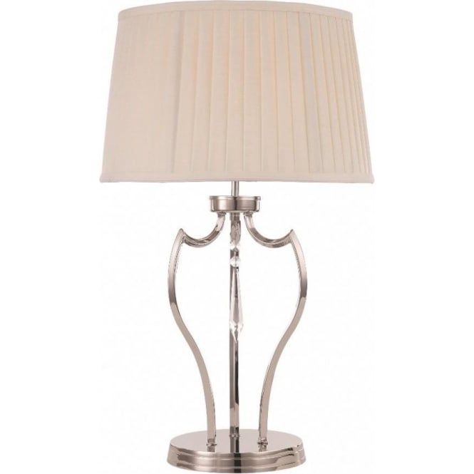 Elstead Lighting PM-TL PN Pimlico Single Light Table Lamp in Polished Nickel Finish with Ivory Shade
