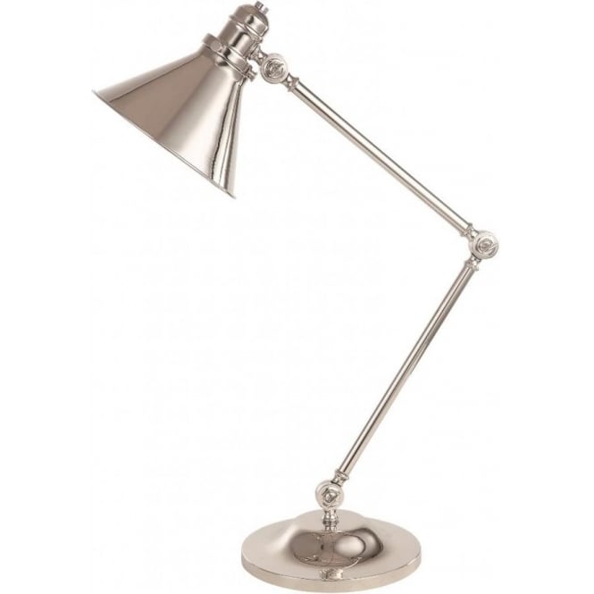 Elstead Lighting PV-TL PN Provence Single Light Table Lamp in Polished Nickel with Adjustable Arm