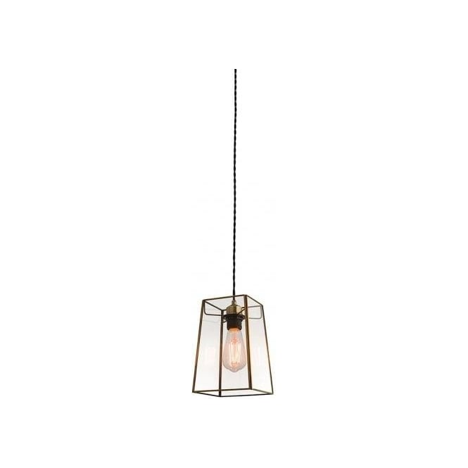 Endon Lighting 60892 Beaumont Clear Glass And Antique Brass Ceiling Shade