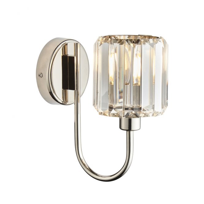 Endon Lighting Endon Berenice Single Light Glass Wall Fitting In Nickel Finish
