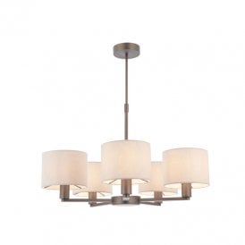 Endon Daley 5 Arm Ceiling Pendant Light In Antique Bronze Finish