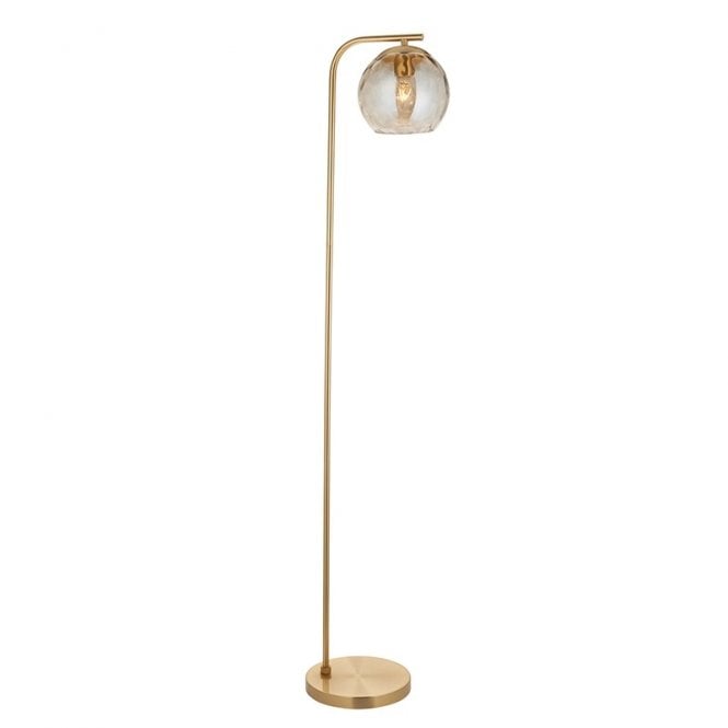 Endon Lighting Endon Dimple Single Light Floor Lamp In Satin Brass Finish